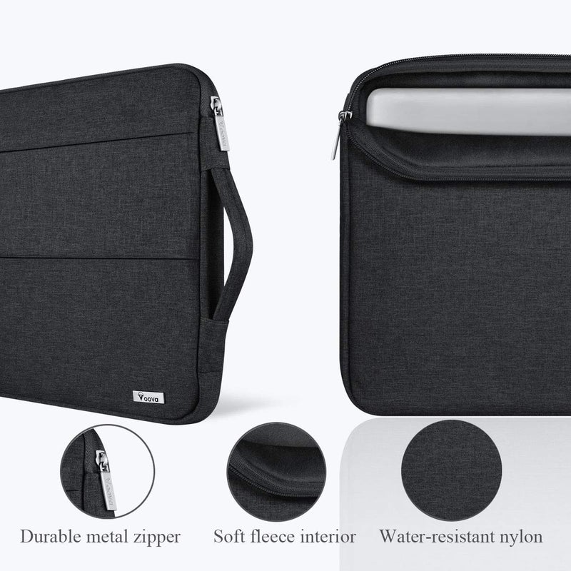 Voova 13 13.6 Inch Laptop Sleeve Case Compatible with MacBook Air 13 M1/M2/M3/M4 2020-2025, MacBook Pro 13/14, IPad Air/Pro 13, Waterproof Slim Computer Bag Cover with Handle, Black - Image 5
